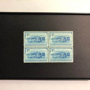 1952 B & O Railroad 4x6 Framed Stamp Art, Unused Vintage USA #FR1006